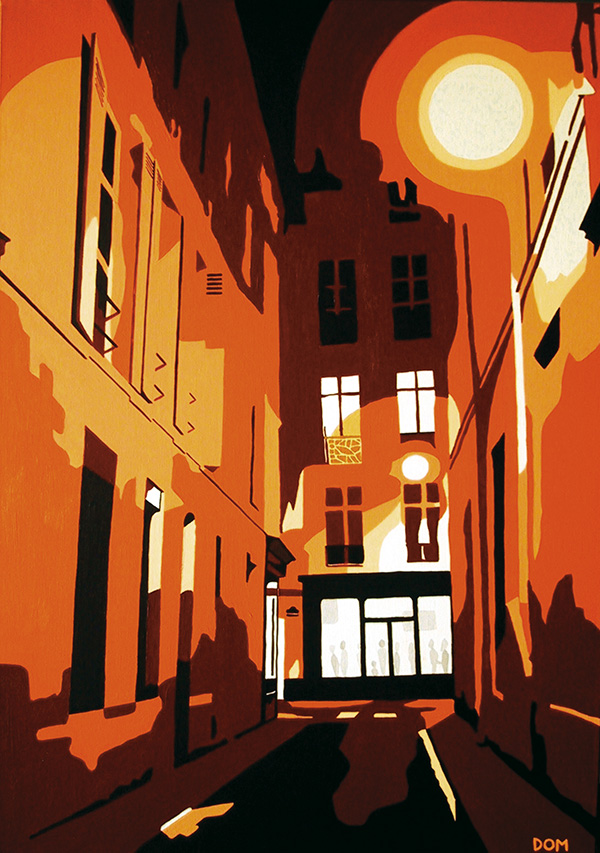 Rue Visconti streets painting by Dominique Massot