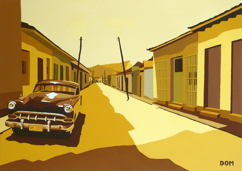 Nice American Cars: Street Chevrolet painting by Dominique Massot
