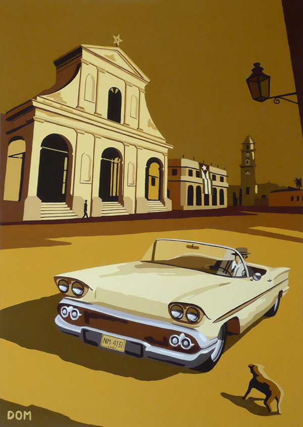 Nice American Cars: Thunderdog painting by Dominique Massot