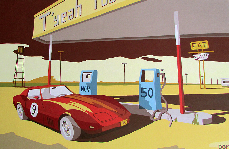 Nice American Cars: T'yeah Fou! painting by Dominique Massot