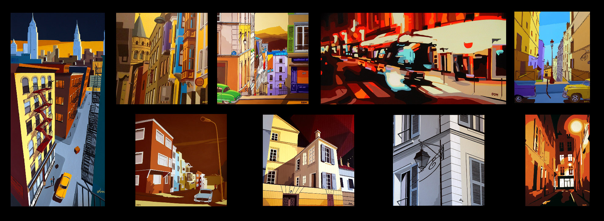 Dead end streets paintings by Dominique Massot